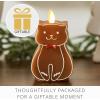 imageLuminara Flameless Candle Gingerbread Figural 23quot x 43quot Moving Flame LED Candle Real Unscented Wax Gingerbread DogGingerbread Cat