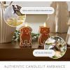 imageLuminara Flameless Candle Gingerbread Figural 23quot x 43quot Moving Flame LED Candle Real Unscented Wax Gingerbread DogGingerbread Dog
