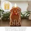 imageLuminara Flameless Candle Gingerbread Figural 23quot x 43quot Moving Flame LED Candle Real Unscented Wax Gingerbread DogGingerbread Dog