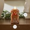 imageLuminara Flameless Candle Gingerbread Figural 23quot x 43quot Moving Flame LED Candle Real Unscented Wax Gingerbread DogGingerbread Dog