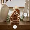 imageLuminara Flameless Candle Gingerbread Figural 23quot x 43quot Moving Flame LED Candle Real Unscented Wax Gingerbread DogGingerbread House