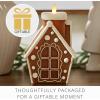 imageLuminara Flameless Candle Gingerbread Figural 23quot x 43quot Moving Flame LED Candle Real Unscented Wax Gingerbread DogGingerbread House