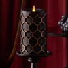 imageLuminara Black Embossed Fretwork 35quot x 65quot Pillar AA Battery Operated wTimer Function Flickering Flameless LED Light Real Wax Candle for Indoor Home Decoration for Dining Room Table Centerpiece
