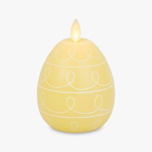 imageLuminara Embossed Fretwork Pumpkin 38quot x 43quot Flameless Halloween LED Candle Battery Operated Moving Flame BlackLemon Chiffon
