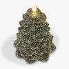 imageLuminara Brilliant Silver Glitter Flameless LED Candle North Tree Moving Flame Pillar 33quot x 43quotDark Green