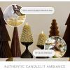imageLuminara Brilliant Silver Glitter Flameless LED Candle North Tree Moving Flame Pillar 33quot x 43quotGold