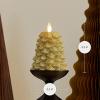 imageLuminara Brilliant Silver Glitter Flameless LED Candle North Tree Moving Flame Pillar 33quot x 43quotGold