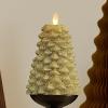 imageLuminara Brilliant Silver Glitter Flameless LED Candle North Tree Moving Flame Pillar 33quot x 43quotGold