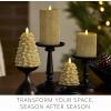 imageLuminara Brilliant Silver Glitter Flameless LED Candle North Tree Moving Flame Pillar 33quot x 43quotGold