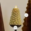 imageLuminara Brilliant Silver Glitter Flameless LED Candle North Tree Moving Flame Pillar 33quot x 43quotGold