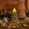 imageLuminara Brilliant Silver Glitter Flameless LED Candle North Tree Moving Flame Pillar 33quot x 43quotIceberg Green