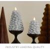imageLuminara Brilliant Silver Glitter Flameless LED Candle North Tree Moving Flame Pillar 33quot x 43quotSilver