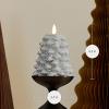 imageLuminara Brilliant Silver Glitter Flameless LED Candle North Tree Moving Flame Pillar 33quot x 43quotSilver