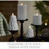 imageLuminara Brilliant Silver Glitter Flameless LED Candle North Tree Moving Flame Pillar 33quot x 43quotSilver