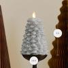 imageLuminara Brilliant Silver Glitter Flameless LED Candle North Tree Moving Flame Pillar 33quot x 43quotSilver
