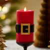 imageLuminara Flickering Flameless LED Candle Battery Operated Timer Function Remote Ready Sold Separately Red Santa Belt 34quot x 45quot Pillar Unscented Real Wax Moving Flame Christmas Holiday DcorSanta Belt