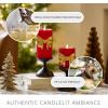 imageLuminara Flickering Flameless LED Candle Battery Operated Timer Function Remote Ready Sold Separately Red Santa Belt 34quot x 45quot Pillar Unscented Real Wax Moving Flame Christmas Holiday DcorGold Bow Tie