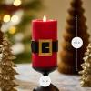 imageLuminara Flickering Flameless LED Candle Battery Operated Timer Function Remote Ready Sold Separately Red Santa Belt 34quot x 45quot Pillar Unscented Real Wax Moving Flame Christmas Holiday DcorSanta Belt