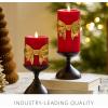 imageLuminara Flickering Flameless LED Candle Battery Operated Timer Function Remote Ready Sold Separately Red Santa Belt 34quot x 45quot Pillar Unscented Real Wax Moving Flame Christmas Holiday DcorGold Bow Tie