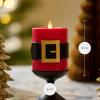 imageLuminara Flickering Flameless LED Candle Battery Operated Timer Function Remote Ready Sold Separately Red Santa Belt 34quot x 45quot Pillar Unscented Real Wax Moving Flame Christmas Holiday DcorSanta Belt