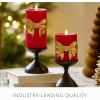 imageLuminara Flickering Flameless LED Candle Battery Operated Timer Function Remote Ready Sold Separately Red Santa Belt 34quot x 45quot Pillar Unscented Real Wax Moving Flame Christmas Holiday DcorGold Bow Tie