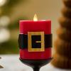 imageLuminara Flickering Flameless LED Candle Battery Operated Timer Function Remote Ready Sold Separately Red Santa Belt 34quot x 45quot Pillar Unscented Real Wax Moving Flame Christmas Holiday DcorSanta Belt