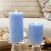 imageLuminara Iceberg Green Seaglass Flameless Candle Moving Flame Pillar Unscented Real Wax with Recessed Edge Timer Battery Operated LED Candle Lights 3quot x 65quotCornflower