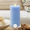 imageLuminara Iceberg Green Seaglass Flameless Candle Moving Flame Pillar Unscented Real Wax with Recessed Edge Timer Battery Operated LED Candle Lights 3quot x 65quotCornflower