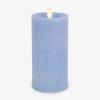imageLuminara Iceberg Green Seaglass Flameless Candle Moving Flame Pillar Unscented Real Wax with Recessed Edge Timer Battery Operated LED Candle Lights 3quot x 65quotCornflower