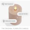 imageLuminara Iceberg Green Seaglass Flameless Candle Moving Flame Pillar Unscented Real Wax with Recessed Edge Timer Battery Operated LED Candle Lights 3quot x 65quotTimeless Taupe