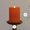 imageLuminara Iceberg Green Seaglass Flameless Candle Moving Flame Pillar Unscented Real Wax with Recessed Edge Timer Battery Operated LED Candle Lights 3quot x 65quotHarvest Pumpkin