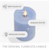 imageLuminara Iceberg Green Seaglass Flameless Candle Moving Flame Pillar Unscented Real Wax with Recessed Edge Timer Battery Operated LED Candle Lights 3quot x 65quotCornflower