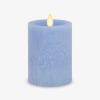 imageLuminara Iceberg Green Seaglass Flameless Candle Moving Flame Pillar Unscented Real Wax with Recessed Edge Timer Battery Operated LED Candle Lights 3quot x 65quotCornflower