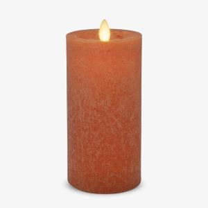 imageLuminara Iceberg Green Seaglass Flameless Candle Moving Flame Pillar Unscented Real Wax with Recessed Edge Timer Battery Operated LED Candle Lights 3quot x 65quotOrange