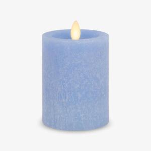 imageLuminara Iceberg Green Seaglass Flameless Candle Moving Flame Pillar Unscented Real Wax with Recessed Edge Timer Battery Operated LED Candle Lights 3quot x 65quotCornflower