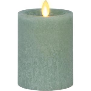 imageLuminara Iceberg Green Seaglass Flameless Candle Moving Flame Pillar Unscented Real Wax with Recessed Edge Timer Battery Operated LED Candle Lights 3quot x 65quotGreen