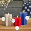 imageLuminara Americana Set of 3 Red White ampamp Blue StarShaped Flameless Candle Pillars  32quot x 43quot  55quot  6quot Real Wax Moving Flame LED Candle