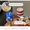 imageLuminara Flameless LED Stars ampamp Stripes 2 Patriotic Americana Pillar Candles Timer Remote Ready American Flag Design for July 4th Memorial Day