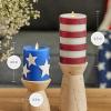 imageLuminara Flameless LED Stars ampamp Stripes 2 Patriotic Americana Pillar Candles Timer Remote Ready American Flag Design for July 4th Memorial Day