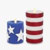 imageLuminara Flameless LED Stars ampamp Stripes 2 Patriotic Americana Pillar Candles Timer Remote Ready American Flag Design for July 4th Memorial Day