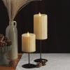 imageLuminara Flameless LED Candle 325x45 with Embossed Metallic Furrow Moving Flame LED Pillar Real Wax with Recessed Edge Battery Operated  Pearl IvoryPearl Ivory