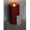 imageLuminara Realistic Artificial Flame Red Glitter Candle 35 x 5inch Moving Flame LED Battery Operated Lights  Unscented  Remote Sold SeparatelyRed