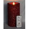 imageLuminara Realistic Artificial Flame Red Glitter Candle 35 x 5inch Moving Flame LED Battery Operated Lights  Unscented  Remote Sold SeparatelyRed