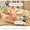 image:imageLuminara Easter Bunny Candle 45 x 45 x 85 Flameless RealFlame HolidayInspired Decor AA Batteries Flickering LED Flame Cashmere BlueDusky Rose