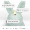 image:imageLuminara Easter Bunny Candle 45 x 45 x 85 Flameless RealFlame HolidayInspired Decor AA Batteries Flickering LED Flame Cashmere BlueFresh Mint