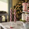 image:imageLuminara Classic Candy Cane Holiday Collection Flameless Candles Real Wax LED Pillar Taper and Sphere Timer Remote Ready