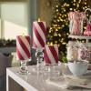 image:imageLuminara Classic Candy Cane Holiday Collection Flameless Candles Real Wax LED Pillar Taper and Sphere Timer Remote Ready