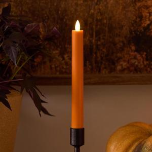 image:imageLuminara  Flameless Battery Operated Taper Candle  Sunlit Honey  Pack of 11x95  LED Flickering Flame  Realistic Safe for Home Kids and PetsRusset Orange