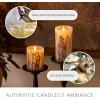 image:imageLuminara Embedded Flameless LED Candle Orange Berries amp Twigs Pillar 32 x 45  Moving Flame Pillar Battery Operated Timer Real Wax Unscented