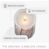 image:imageLuminara Embedded Flameless LED Candle Orange Berries amp Twigs Pillar 32 x 45  Moving Flame Pillar Battery Operated Timer Real Wax Unscented